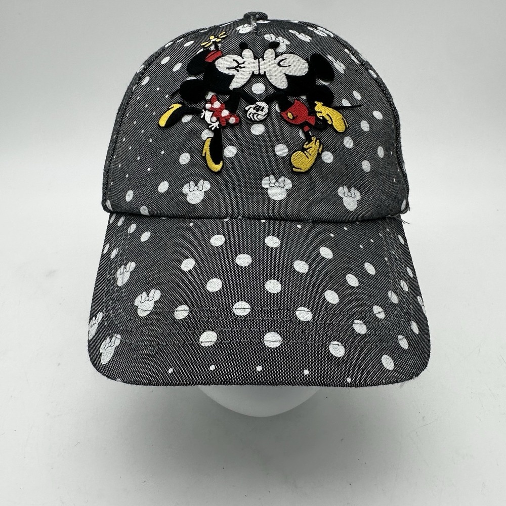 VTG Mickey Minnie‎ Mouse Love Kiss Walt Disney Adult Womens Adjustable Hat EUC